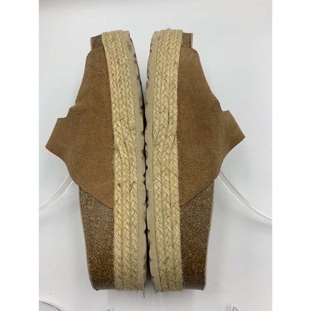 Women’s Double Buckle Suede Sandals in Brown - Picture 5 of 8